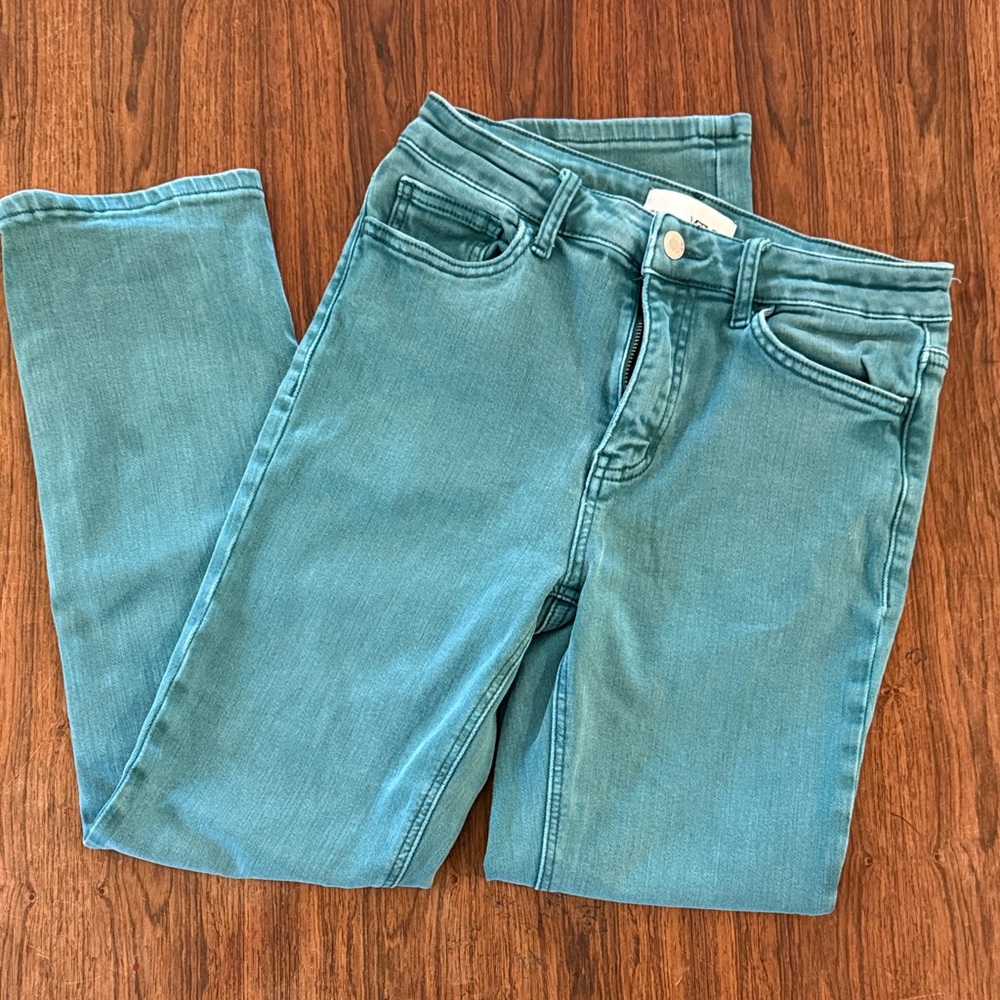 Classic Teal Straight Leg Jeans